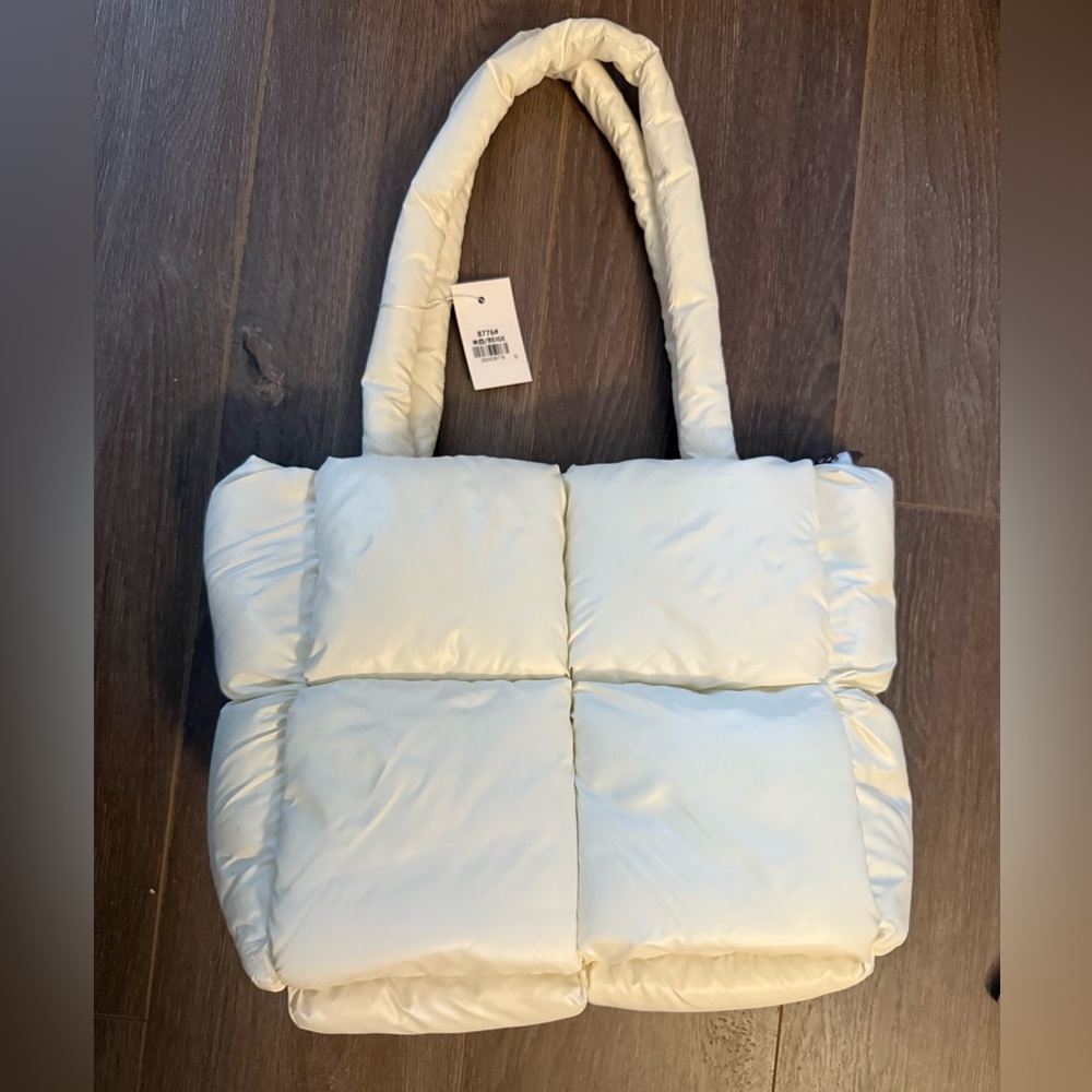 Puffy White Tote Bag